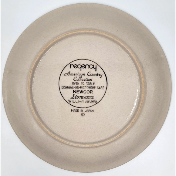 4 Regency American Country Collection Newcor Stoneware Williamsburg Salad Plates - Picture 9 of 9
